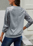 Sequin Stitched Crew Neck Sweatshirt