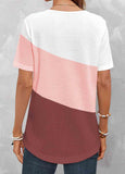 Lace Pink Short Sleeve T Shirt