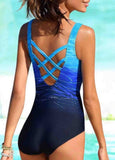 Colorful Print Strap Casual One-piece Swimsuits