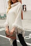 Wool Collar Knitted Cape