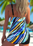 Tie Side Rainbow Stripe Tankini Set