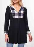 Quarter Zip Plaid Long Sleeve T Shirt