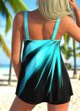 Ombre  Double Straps Tankini Top