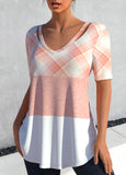 Cut Out Plaid T Shirt