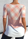 Cut Out Plaid T Shirt