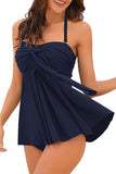 Halter Or Strapless Bandeau Black Tankini Set