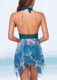 Asymmetric Hem Lace Swimdress and Panty