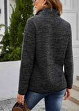 Solid Stand Collar Zipper Sweater