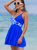 Strap U-Neck Elegant Classic Swimdresses Set