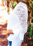 Lace Stitched Chiffon T-shirt