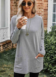 Gray Longline Pocketed Top