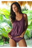 Purple Strap Tankini Set