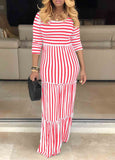 Plus Size Striped Maxi Dress - soofoom.com