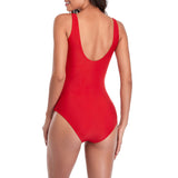 Spandex Solid One-piece Swimwear - soofoom.com