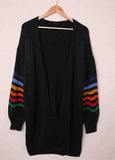 Contrast  Lantern Sleeve knitted Cardigan