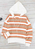 Contrast Striped Knit Hoodie