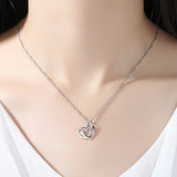 Silver Metal Double Heart Design Necklace - soofoom.com