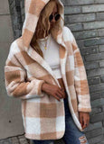 Cashmere Hooded Plaid Cardigan Coat