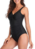 Spandex Solid One-piece Swimwear - soofoom.com