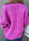 Heart-Shaped Hollow Knitted Sweater