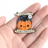 Cartoon Halloween Alloy Brooch Pumpkin &Cat Pin