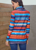 Striped Pocket Long Sleeve Hoodie