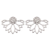 Rhinestone Lotus Shape Earrings for Lady - soofoom.com