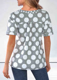 Split Neck  Printed Contrast T Shirt