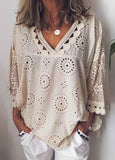 Lace Cut-Out Embroidered Blouse