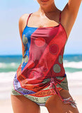 Retro Print Strap  Boho Tankinis Swimsuits