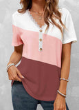 Lace Pink Short Sleeve T Shirt