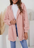 Plush Hooded Cardigan Coat