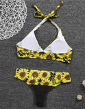 Floral Printed Halter Bikinis Set