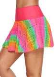 Mid Waist Rainbow Color Printed Swimdress - soofoom.com