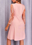 Lace Hollowed  A-line Elegant Midi Dresses