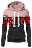 Plaid Color Block Long Sleeve Hoodie