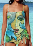 Retro Art Printed  Tankini Set