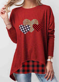 Plaid Clover printed long sleeve T-shirt