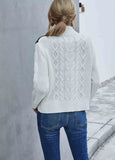 Contrast Lace Stitched Knit Sweater