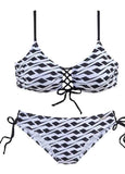 Stripe Printed Bikini Set Swimwear