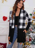 Plaid Print Long Sleeve Cardigan