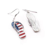 Flag Printed  Silver Earrings