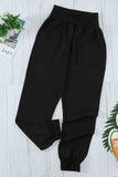 Black Pocketed Casual Joggers Pants