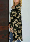 Camo Print Long Cardigan