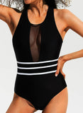 Stripe U-Neck Sexy Elegant Beautiful Cute One-piece Swimsuits - soofoom.com