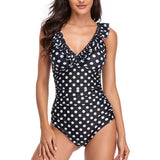 Polyester Dot One-piece Swimwear - soofoom.com