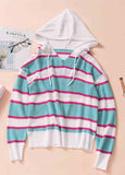 Contrast Striped Knit Hoodie