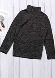 Solid Stand Collar Zipper Sweater