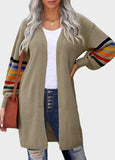 Contrast  Lantern Sleeve knitted Cardigan