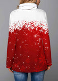 Snowman Print Cowl Neck Sweatshirt